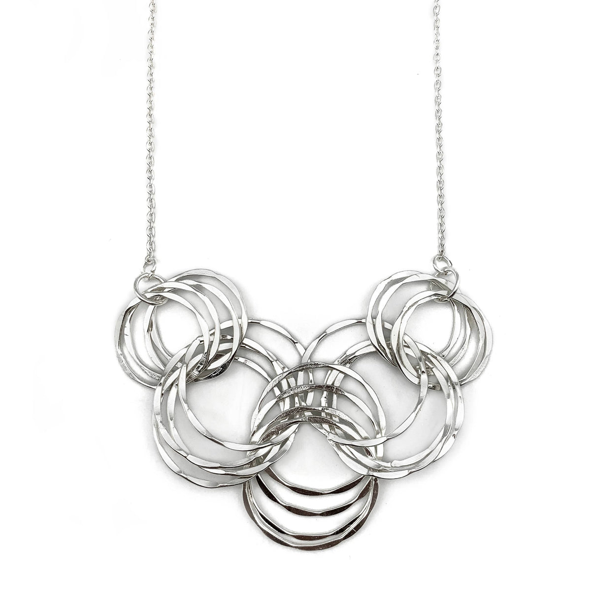 Silver Plated Necklace - Layered Circles