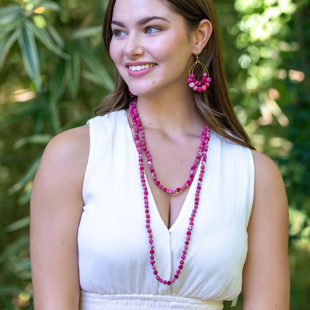 Aasha Blush Layered Kantha Beaded & Handcrafted Necklace