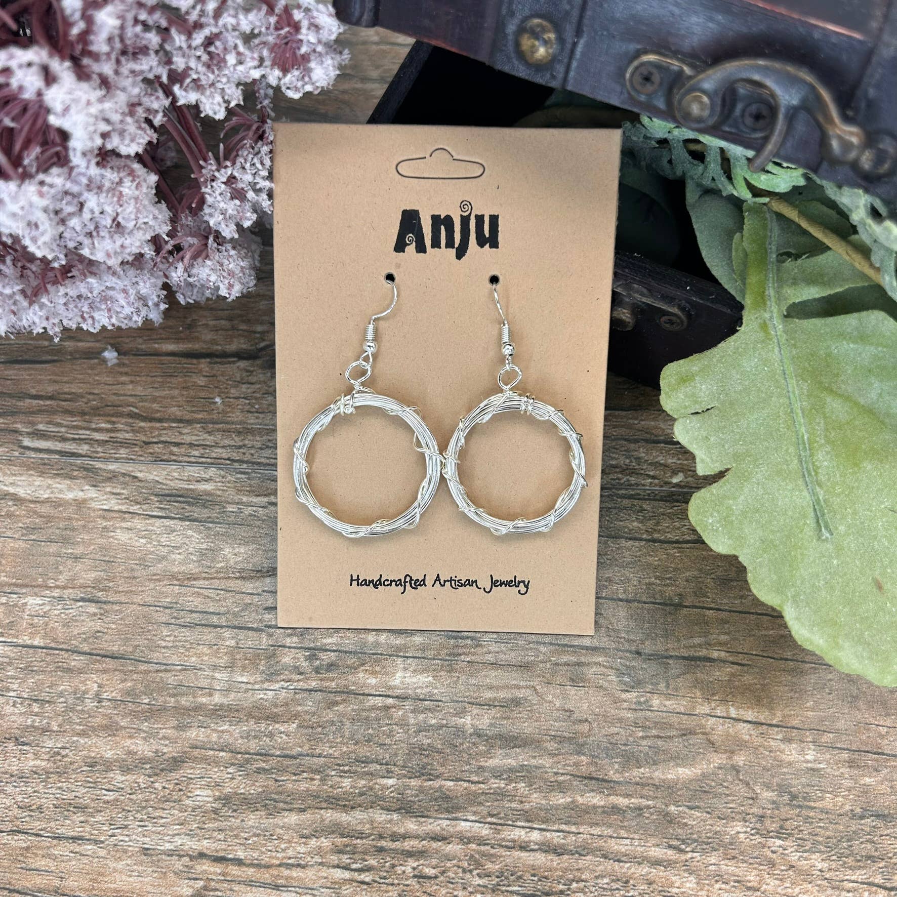 Silver Plated Earrings - Serenity Ring