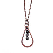 Banjara Necklace - Copper Teardrop and Rhotonite Beads