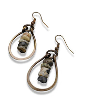 Handcrafted Banjara Agate Row In Center Earrings