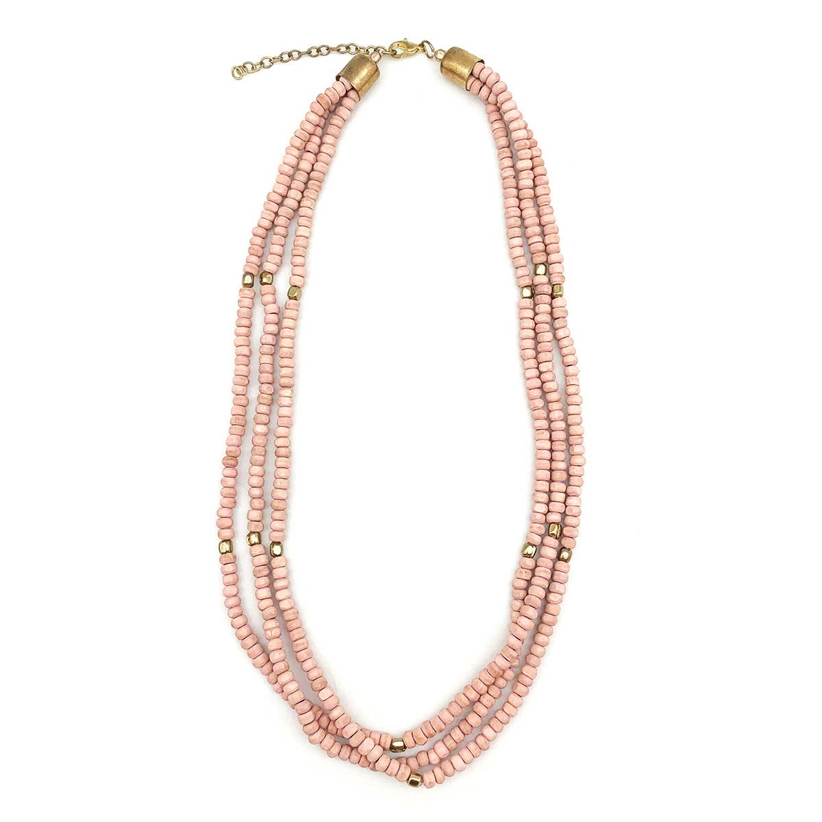 Sachi Chromatic Hues- Blush Pink Short Multi-Strand Necklace