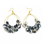 Aasha Monochrome Teardrop Kantha Boho Handcrafted Earrings