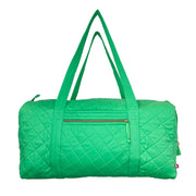 Aviva Collection - Quilted Solid Cotton Duffle Bag - Green