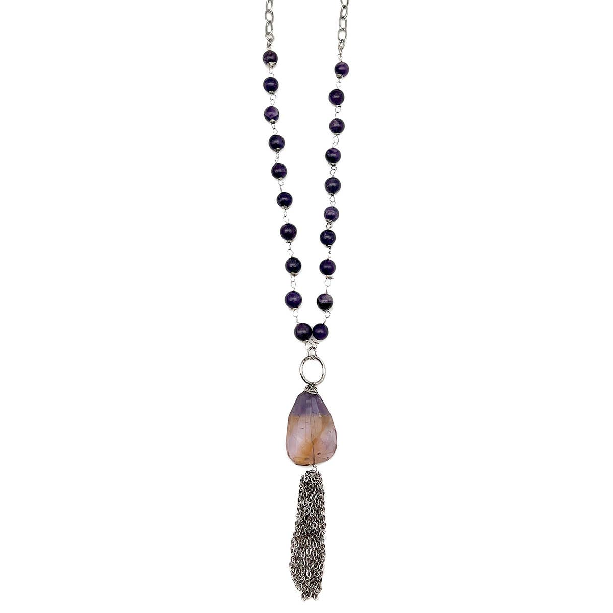 Banjara Semi-Precious Stone Necklace - Amethyst & Ametrine