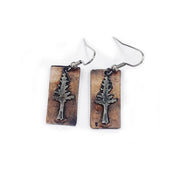 Pewter Earrings - Pine Tree in Antique Silver/Antique Copper