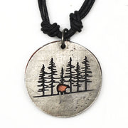 Pewter Necklace - Bear in the Woods