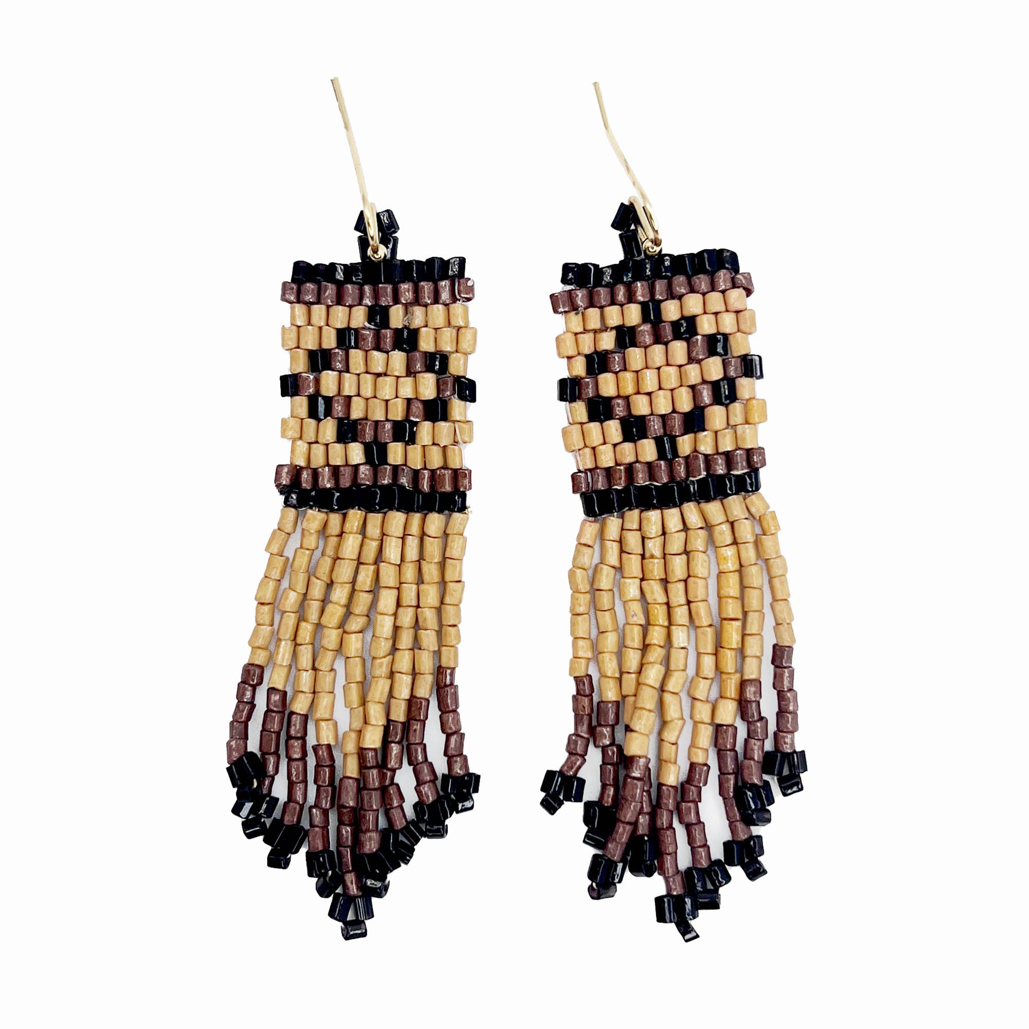 Seed Bead Tribal Fringe Earrings - Multiple Color Styles