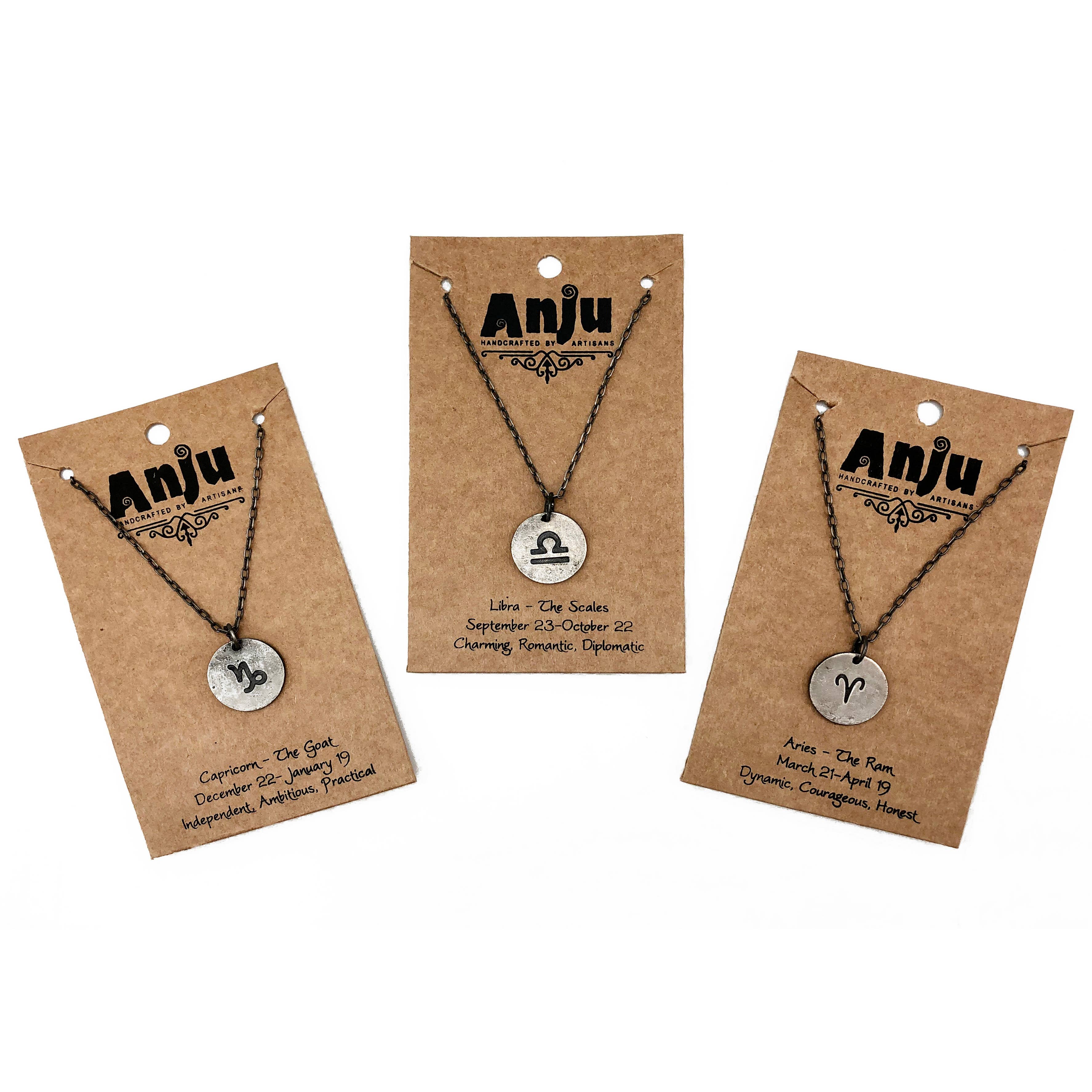 Gemini Zodiac Pewter Glyph Necklace