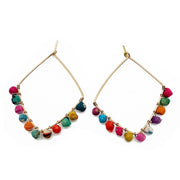 Aasha  kantha Large Diamond Hoop with Loop Closure Earrings