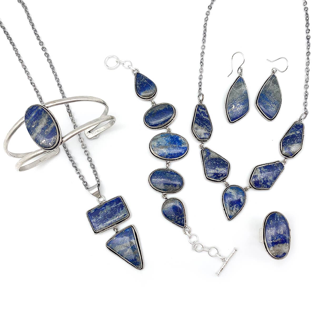 Kashi Semiprecious Stone Cuff Bracelet - Lapis