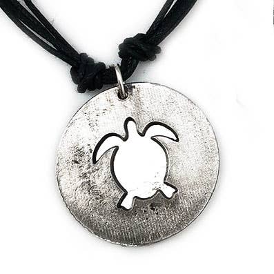 Pewter Necklace - Turtle Cutout