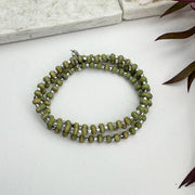 Sachi Wood Bead Wrap Bracelet - Sage