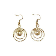 Gold Plated Earrings - Smaller Size Spiral Circle