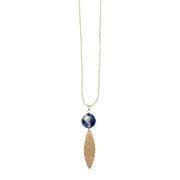 Akriti Gold and Medium Faceted Sodalite Necklace