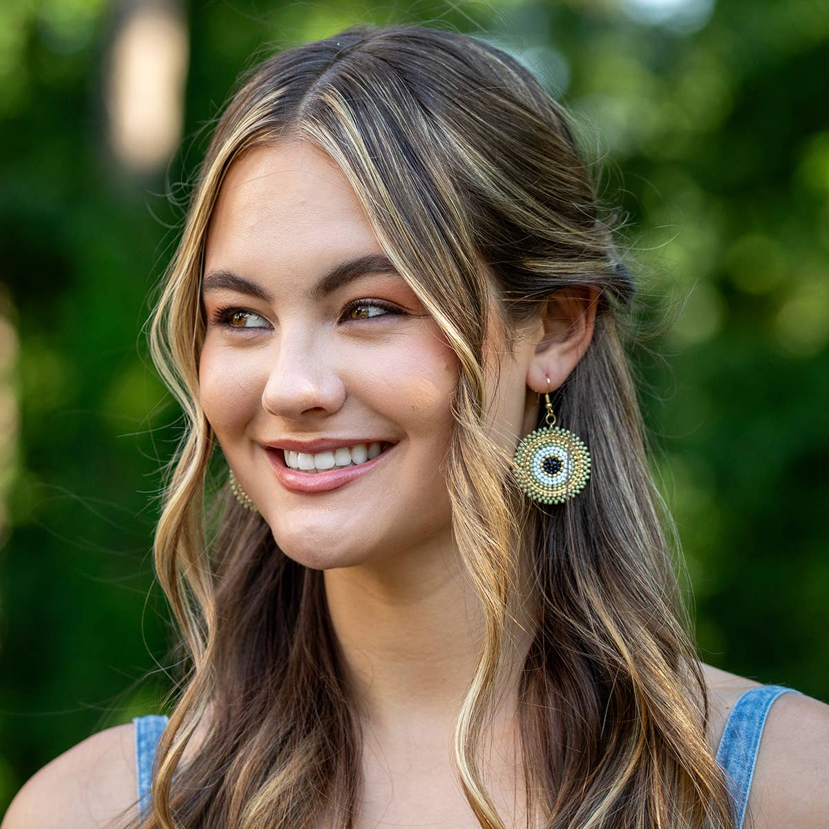 Seed Bead Color Circle Earrings - Multiple Color Styles