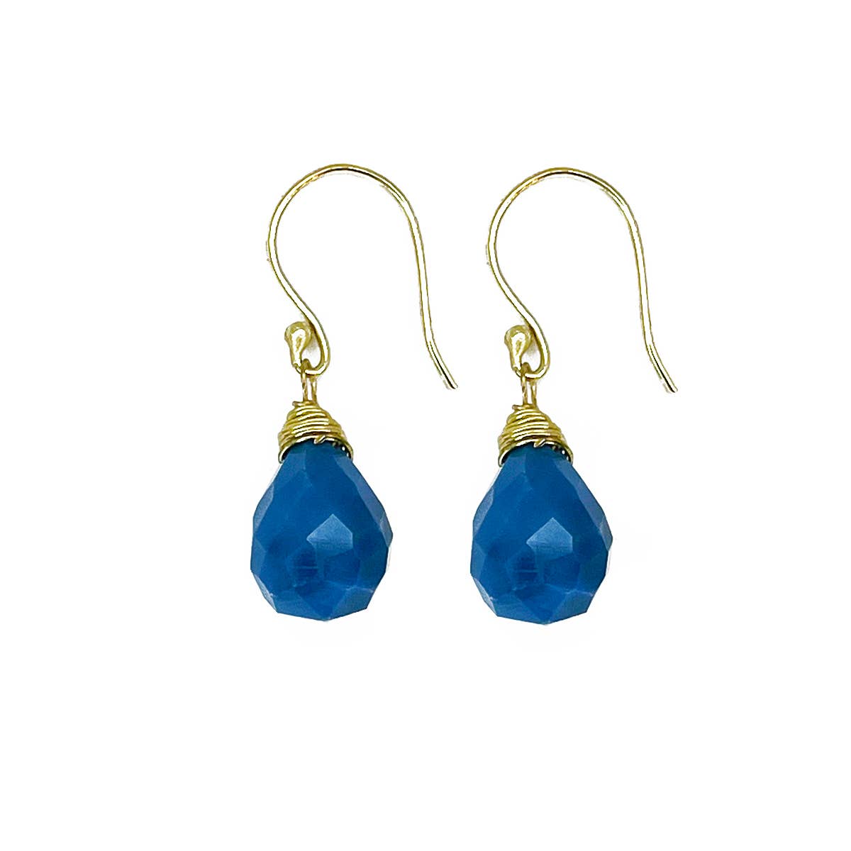Gold-Plated Chaceldony Teardrop Earrings