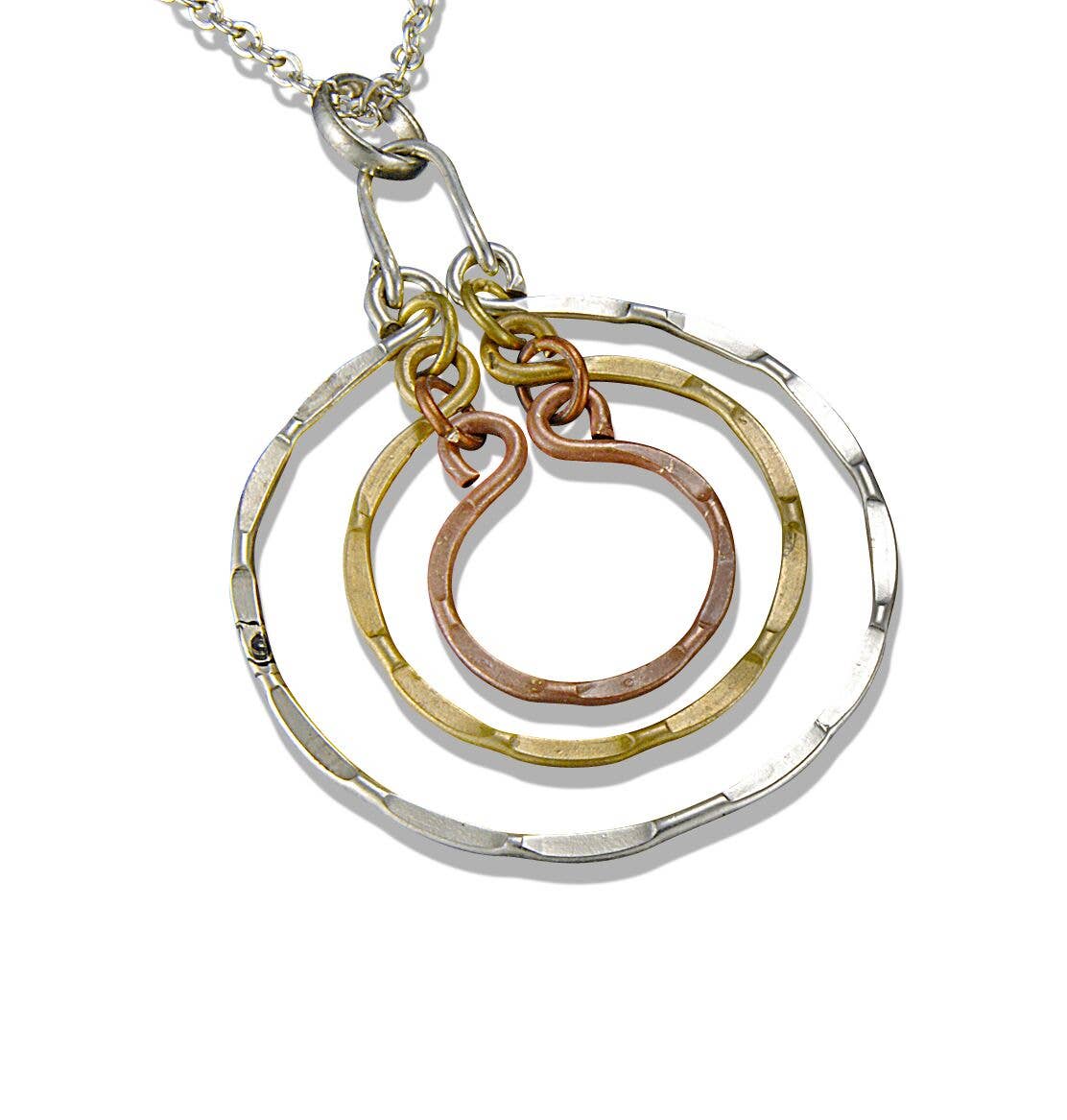 Banjara Hammered Open Circles Necklace