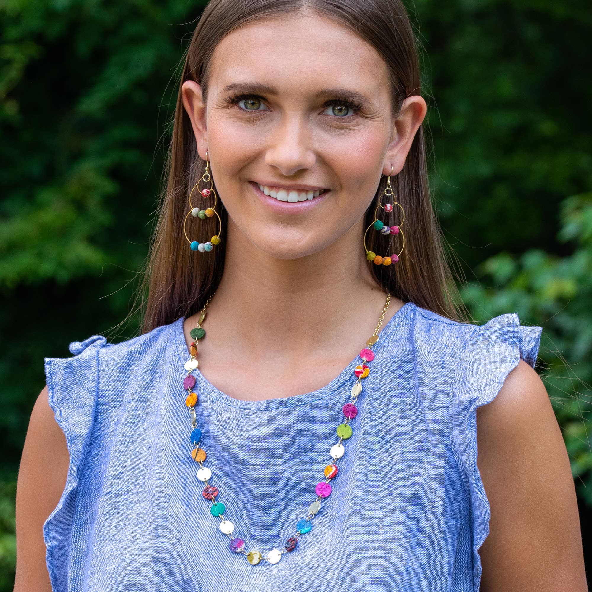 Aasha Coin Beaded Kantha Handcrafted Necklace