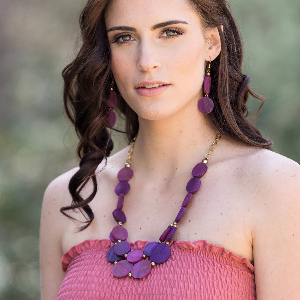 Omala Primrose and Plum Collection - Discs Bib Necklace