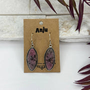 Handcrafted Kashi Semiprecious Stone Earrings - Rhodonite