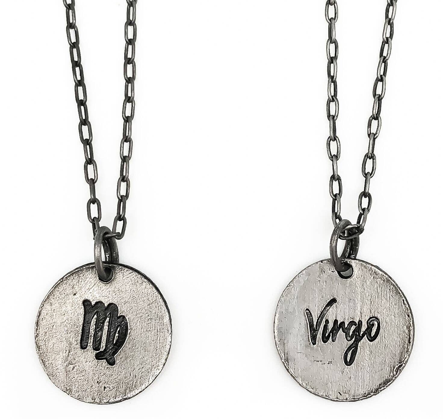 Virgo Zodiac Pewter Glyph Necklace