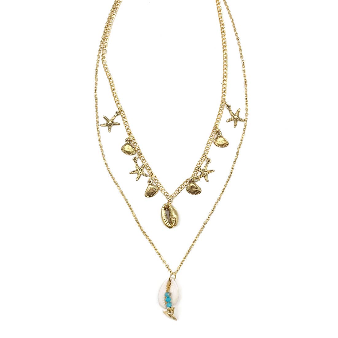 Sachi Golden Coastline Collection Necklace - Chain, 2 Layer