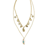 Sachi Golden Coastline Collection Necklace - Chain, 2 Layer