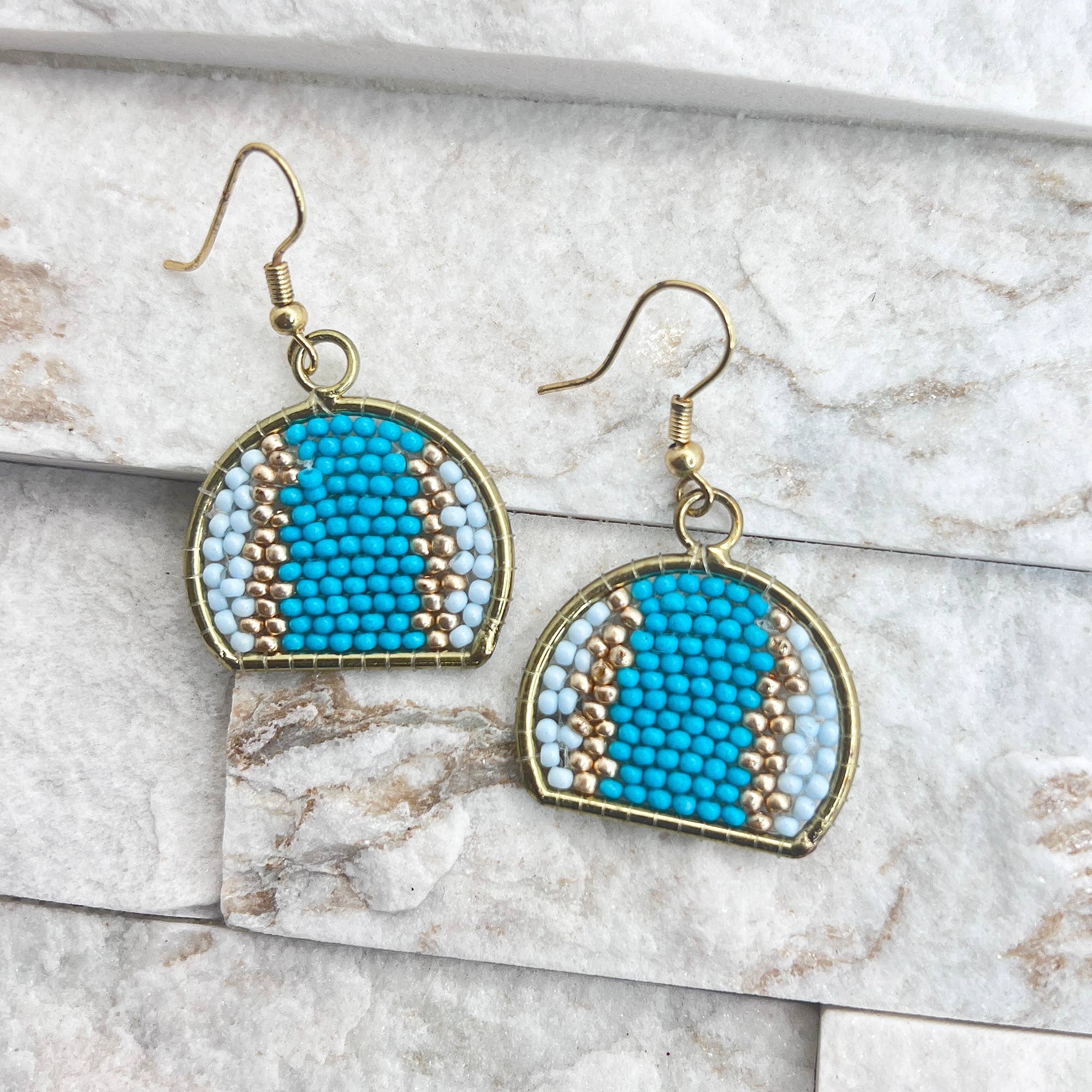 Seed Bead Arch Earrings - Multiple Color Styles