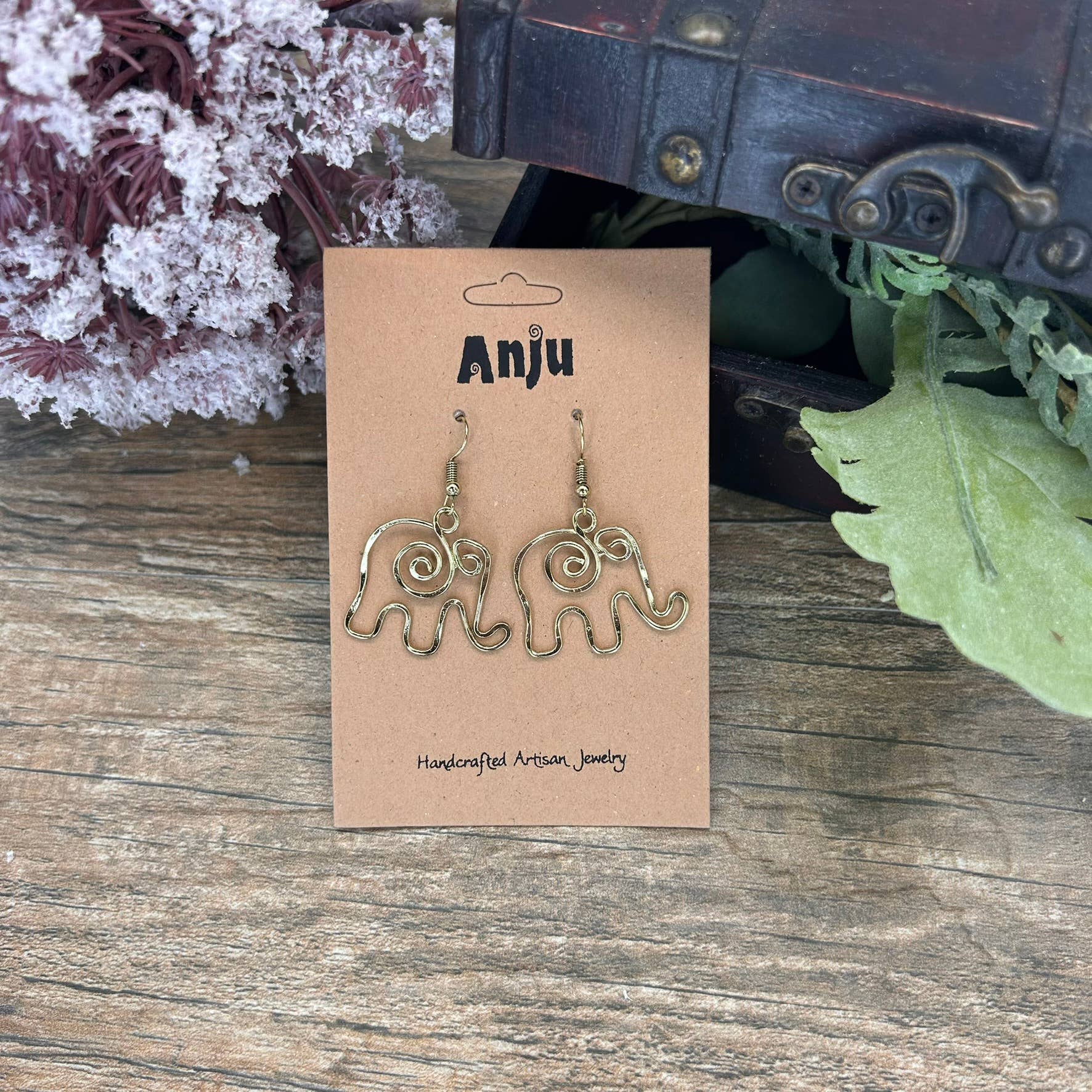 Gold Plated Earrings - Smaller Size Elephant