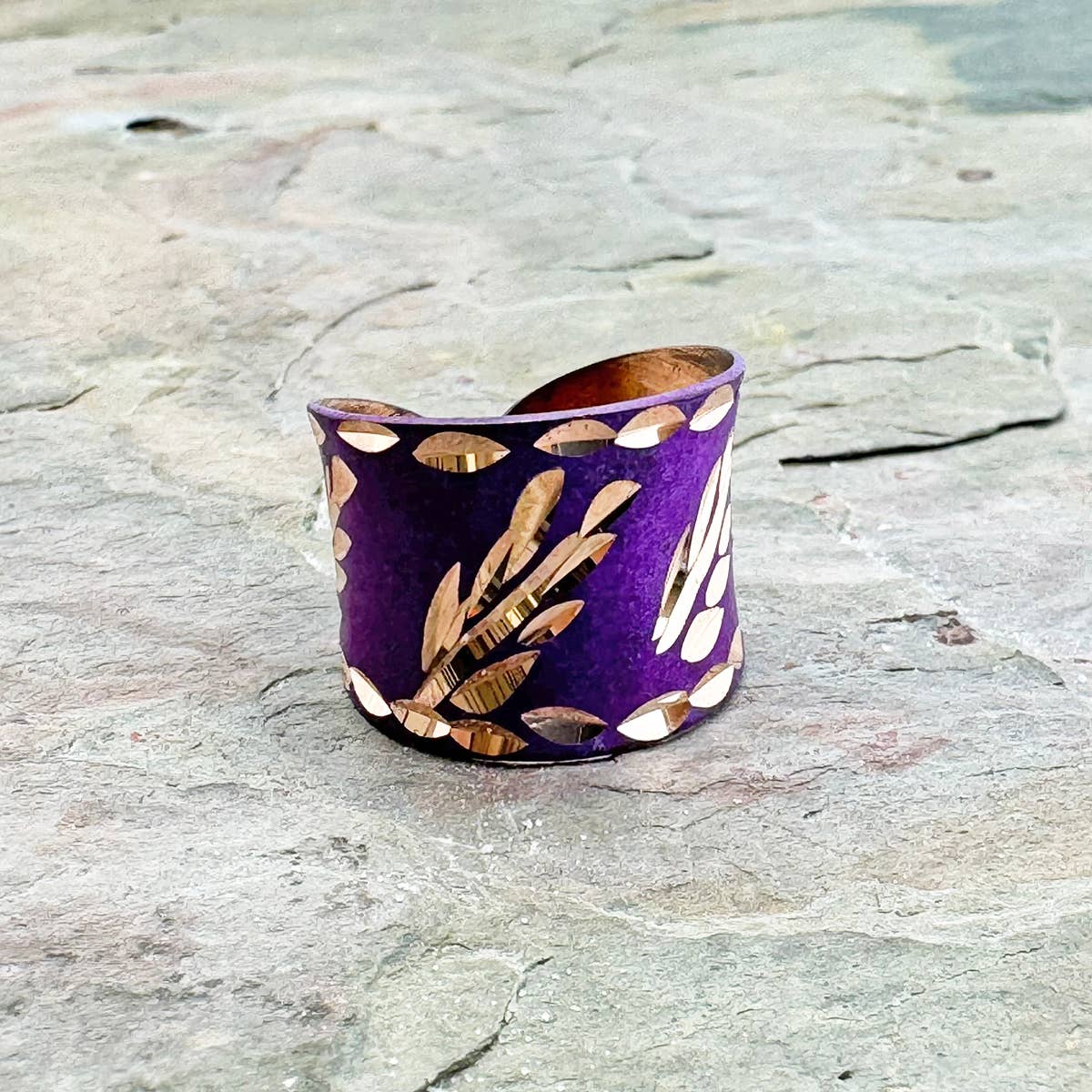 Patina Magenta Vine Ring