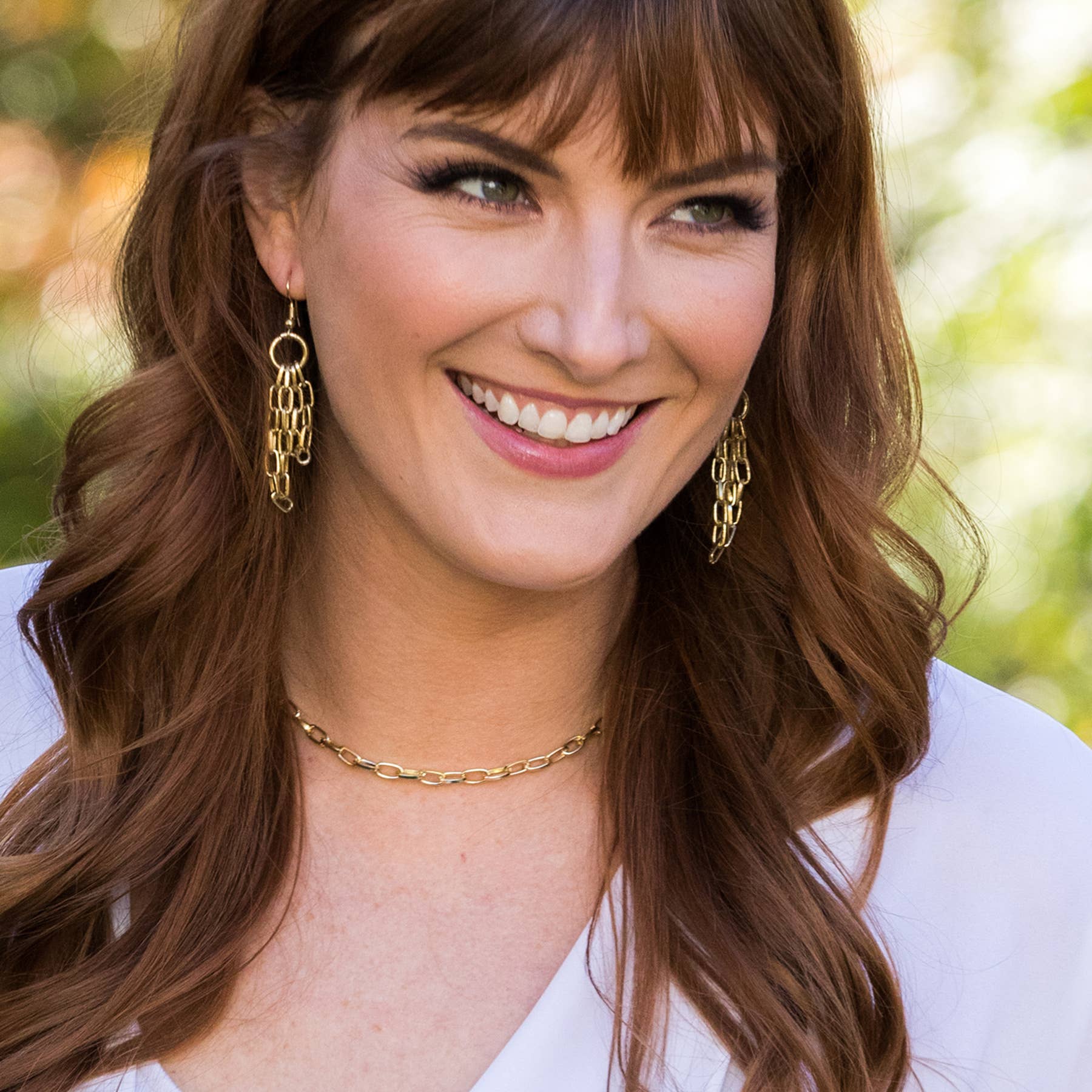 Brass Chain-Link Necklace - Small Links Short Chain