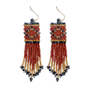 Seed Bead Tribal Fringe Earrings - Multiple Color Styles