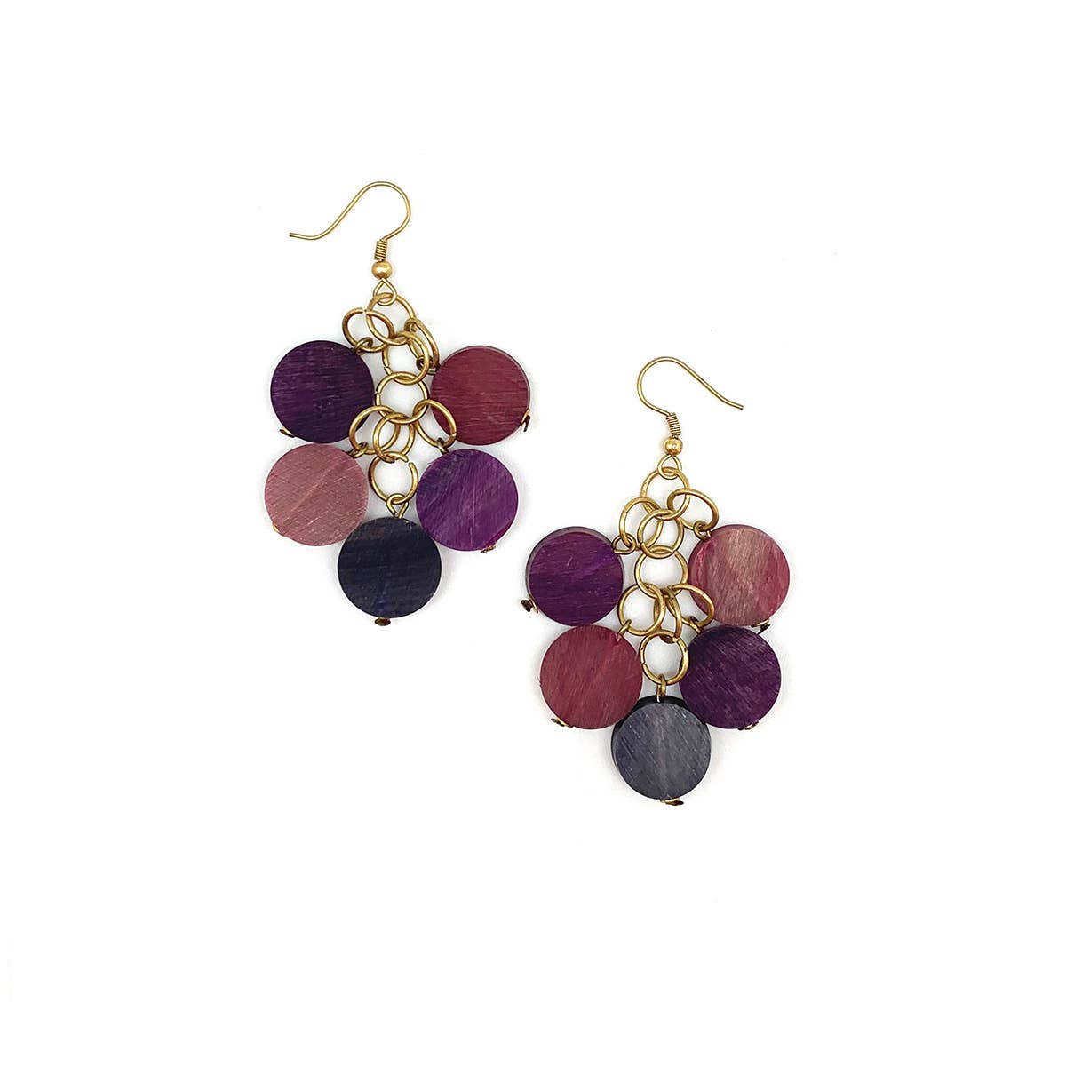 Omala Heliotrope Collection Earrings - Beaded Cluster