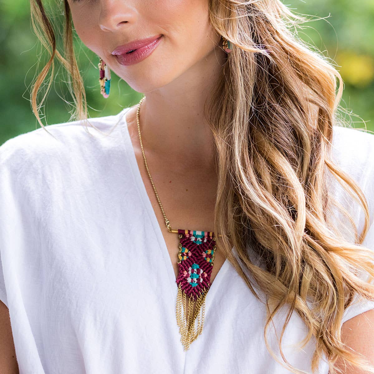 Sachi Warp & Weft Collection Necklace - Woven Fabric Chains