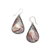 Handcrafted Semiprecious Stone Earrings - Crazy Lace Agate