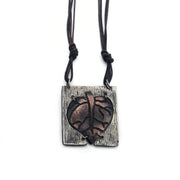 Pewter Necklace - Encased Leaf