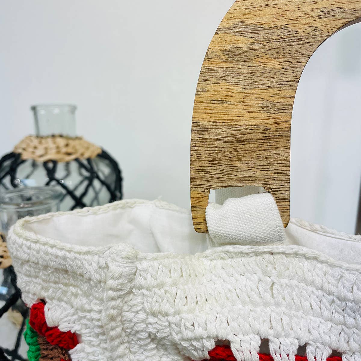 Laya Cotton Crochet Small Top Handle Mini Bags
