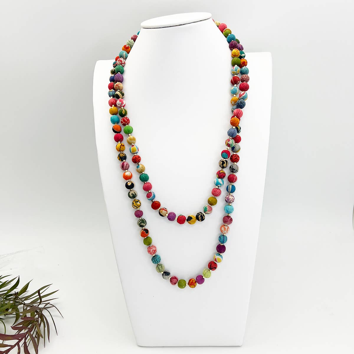 Aasha Beaded Wrap Layered Kantha Handcrafted Necklace