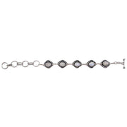 Tanvi Silver Link Bracelet - Moonstone Ovals