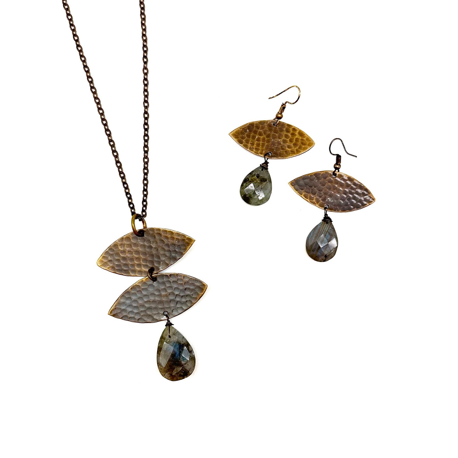 Banjara Collection Necklace - Labradorite, Brass Marquises
