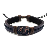 Pull Tie Leather Bracelet - Sun and Moon