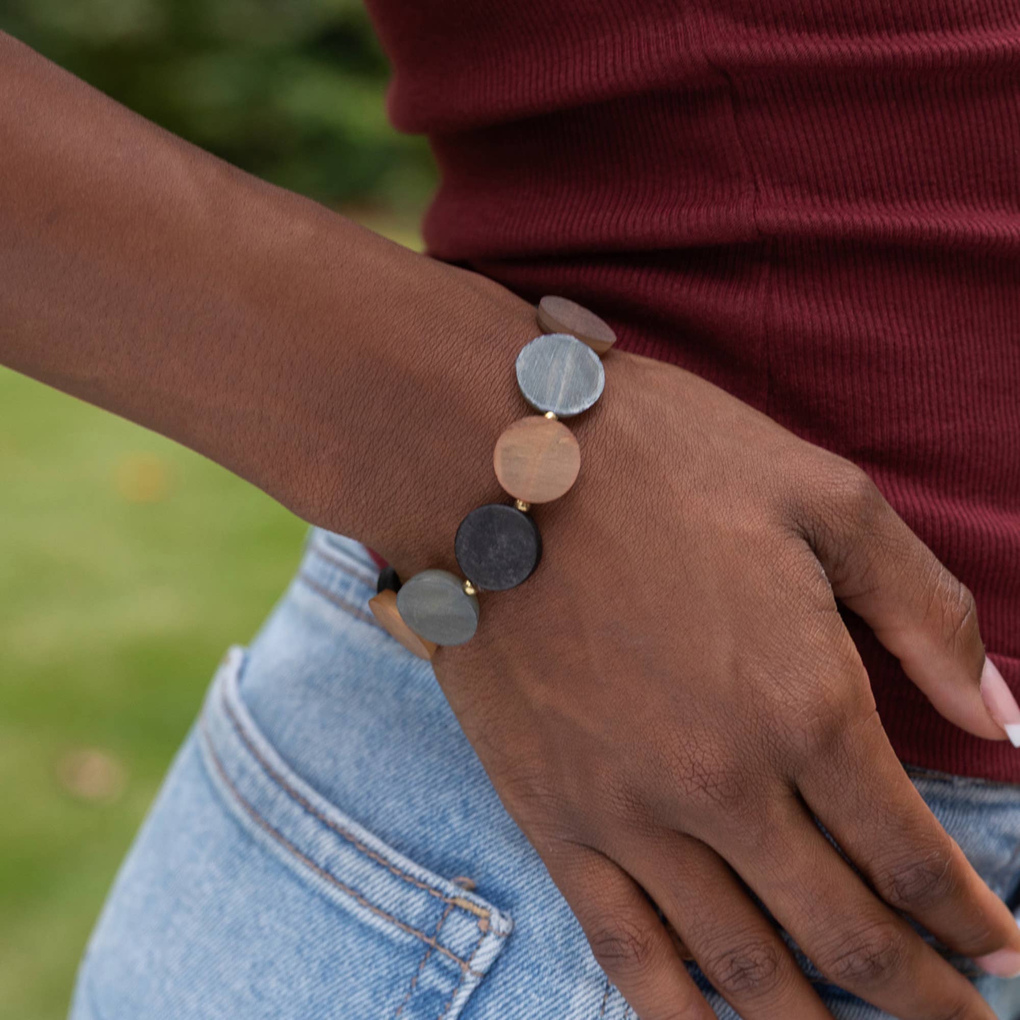 Omala Autumn Neutrals Bracelet - Circle Earth