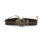 Pull Tie Leather Bracelet - Hummingbird and Flower