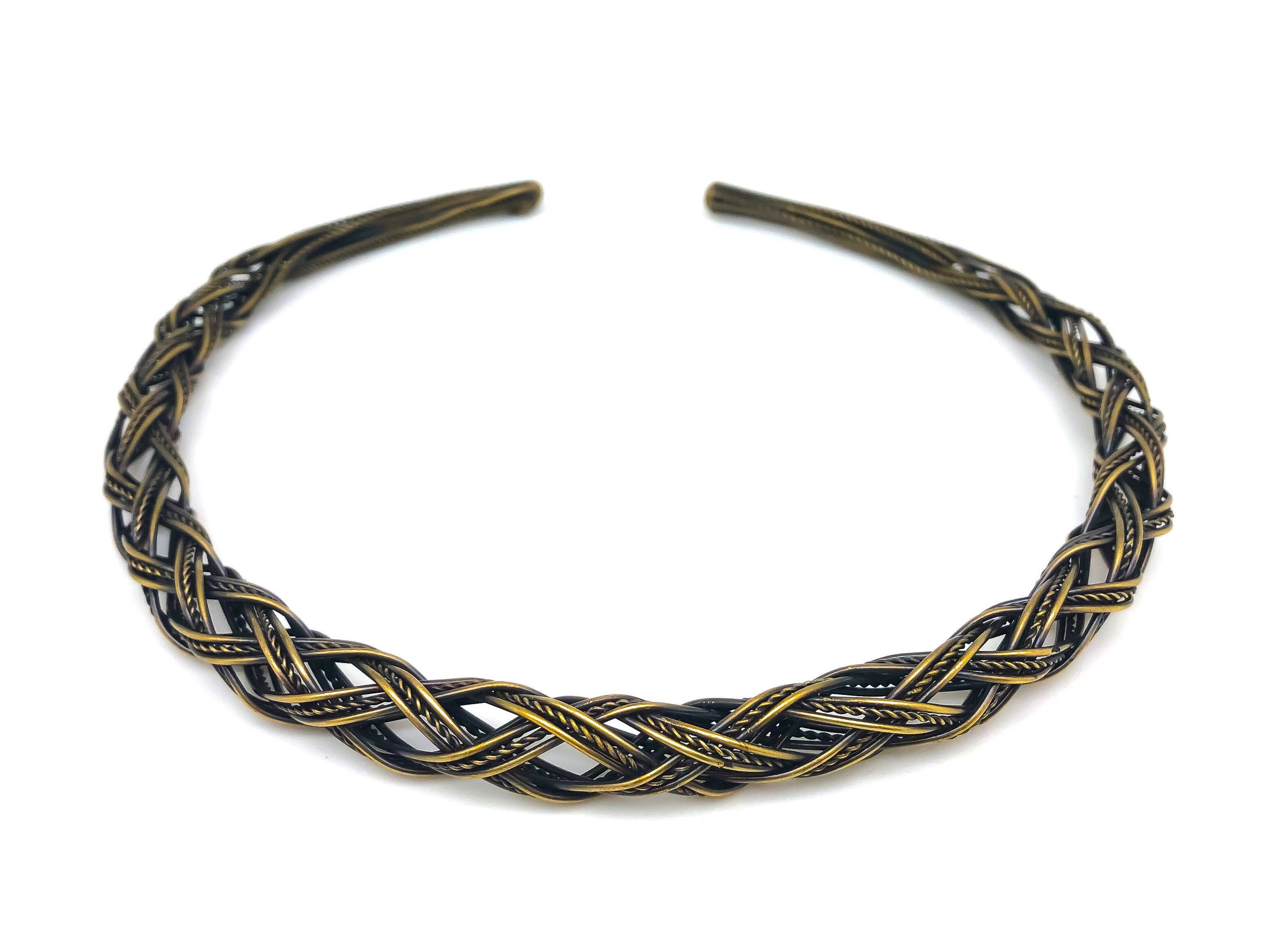 Basketweave Open Braid Choker Necklace