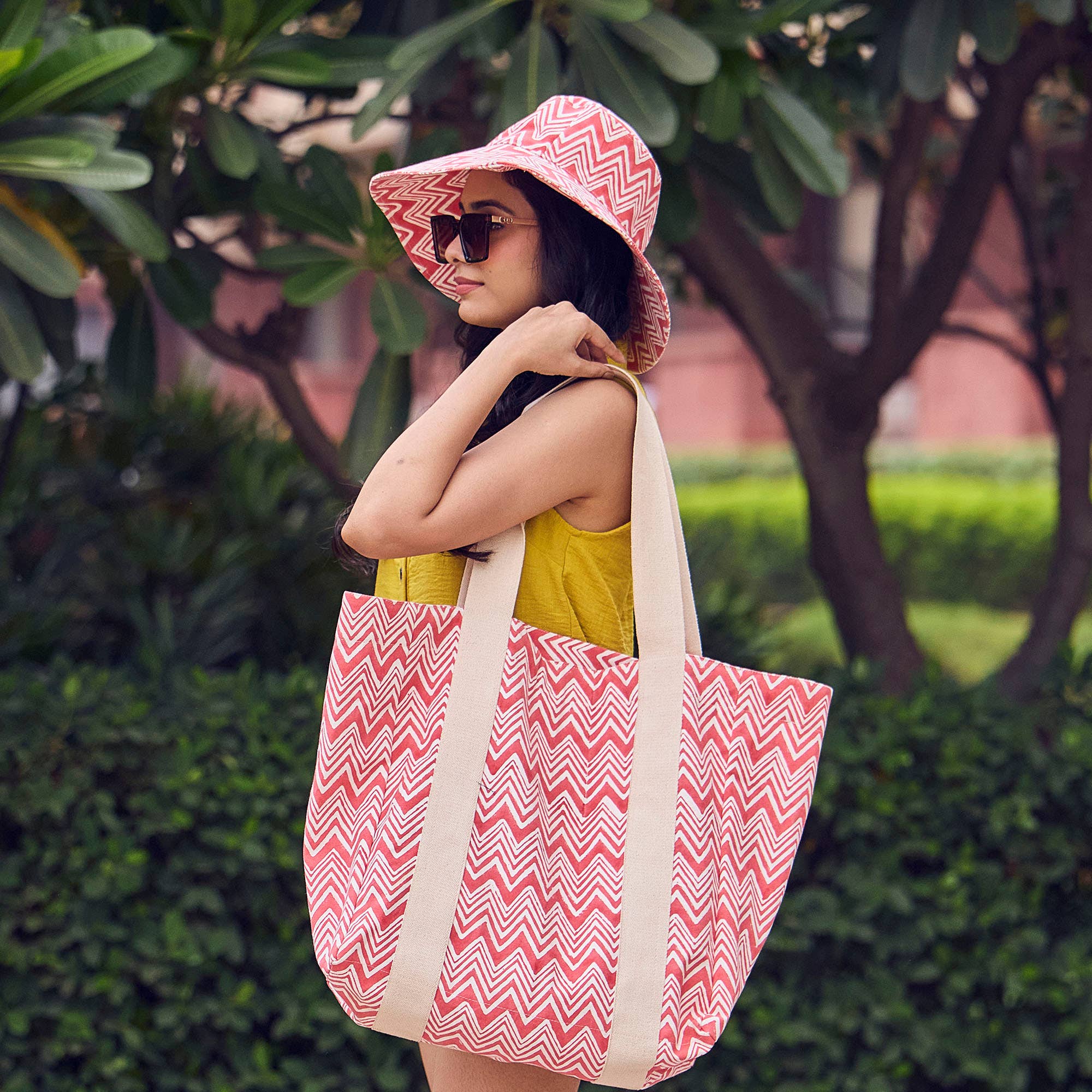 The Block printed Canvas  Chevron Delight Sun Hat