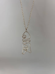 Silver Plated Pendant Necklace - Spiral Fish