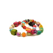 Aasha Kantha  Mixed Beads Set of Stretch Bracelets