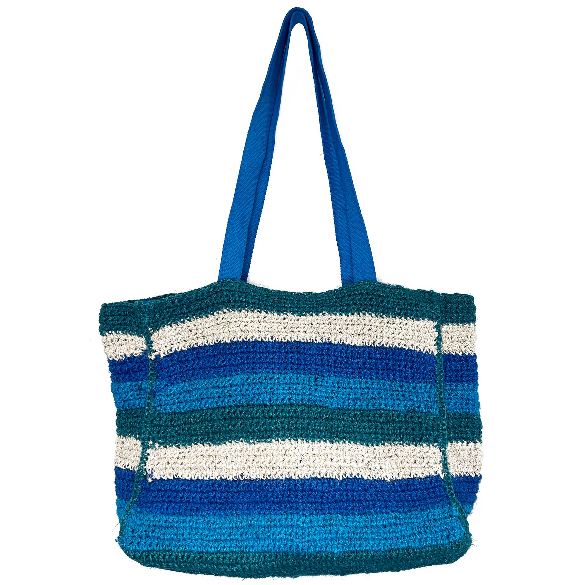 Anya Bag - Large Box Bag with lining - Blue tones
