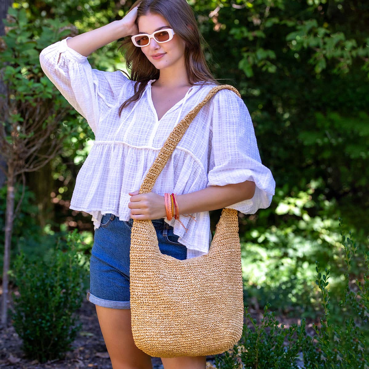 Valencia Bag - Natural Raffia Sling Bag